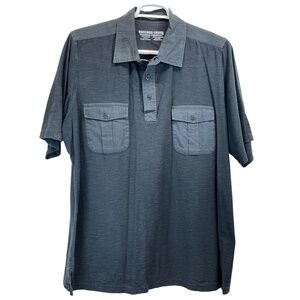 Boulder Creek Trading Company Dark Grey Men 100% Cotton 1/4 Button Down Shirt XL